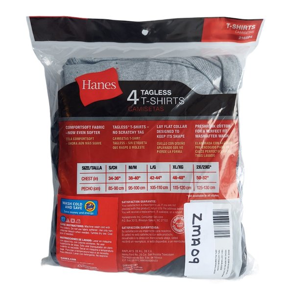 NWT Hanes Men's Multi Color Crew Neck T-Shirt Und - Picture 4 of 4